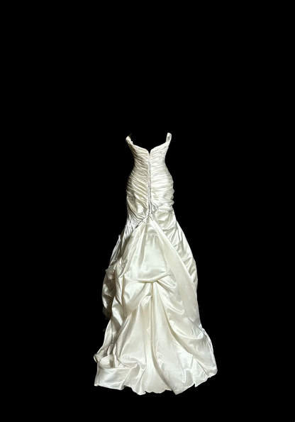 Strapless Mermaid Wedding Dress Ivory Bridal Gown With Trail J8941