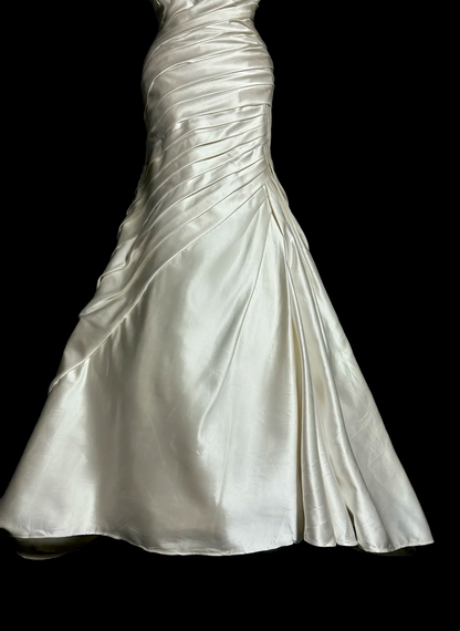 Strapless Mermaid Wedding Dress Ivory Bridal Gown With Trail J8941