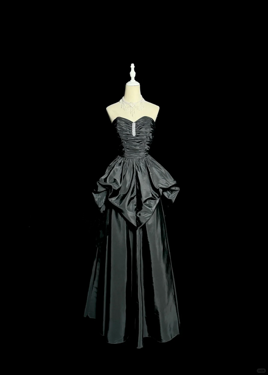 Rosa Etuikleid, lang, mit Seitenschlitz, Satin, formelles Kleid J8820
