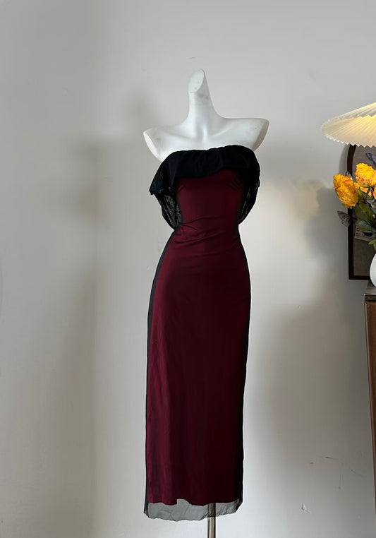 Robe de soirée fourreau noire sexy longue avec fente J8826