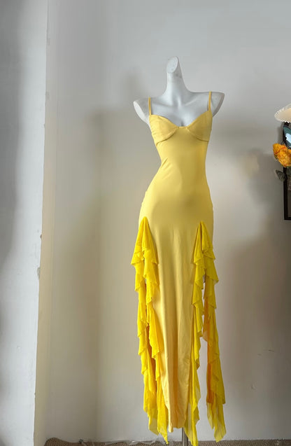 Rosa Etuikleid, lang, mit Seitenschlitz, Satin, formelles Kleid J8820