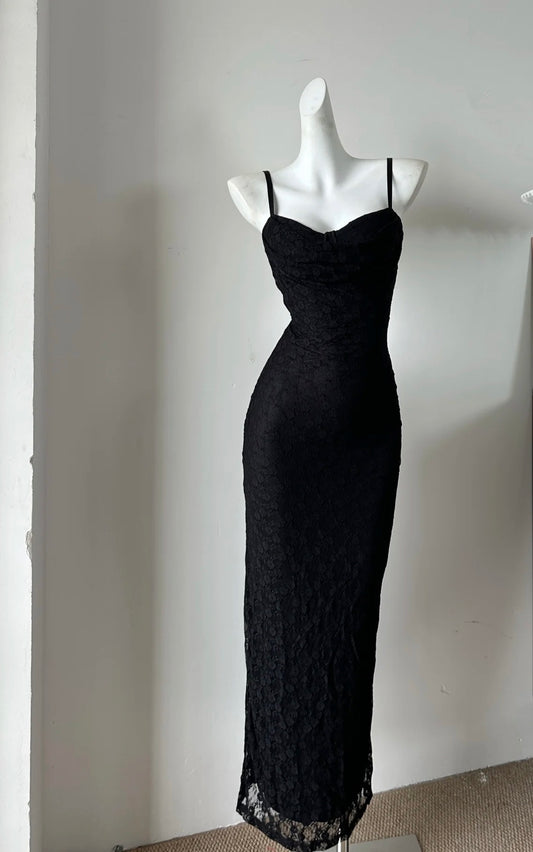 Rosa Etuikleid, lang, mit Seitenschlitz, Satin, formelles Kleid J8820