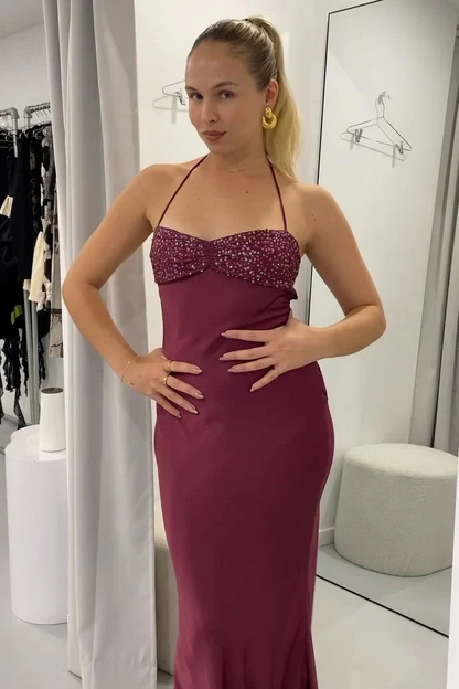 Spaghetti Straps Sequin Maxi Prom Dress with Lace-up Back J8966