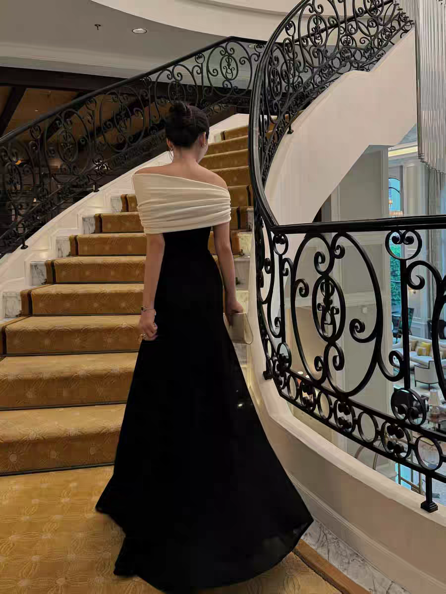 Rosa Etuikleid, lang, mit Seitenschlitz, Satin, formelles Kleid J8820