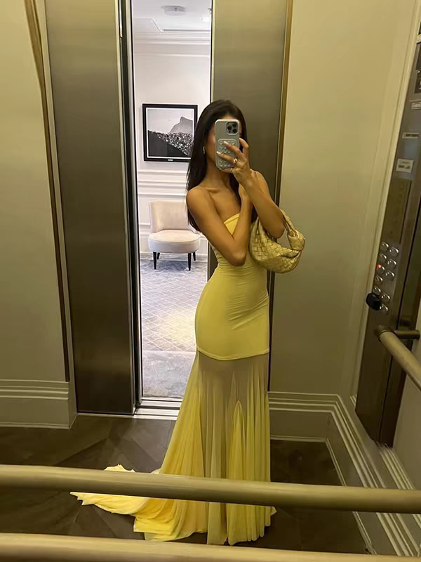 Rosa Etuikleid, lang, mit Seitenschlitz, Satin, formelles Kleid J8820