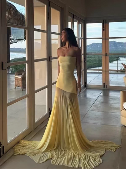 Rosa Etuikleid, lang, mit Seitenschlitz, Satin, formelles Kleid J8820