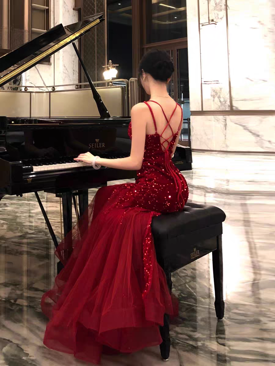 Red Sequin Evening Dress Sparkling Formal Prom Dress J8970 JulyProm Red Sequin Evening Dress Sparkling Formal Prom Dress J8970 JulyProm