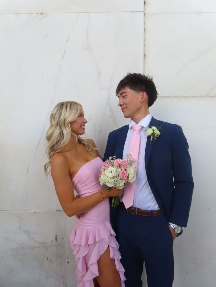 Strapless Pink Ruffle Prom Dress With Slit Formal Evening Party Dress J8984