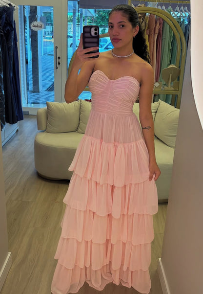 Sweetheart A Line Layered Prom Dress Formal Wedding Guest Dress J8996