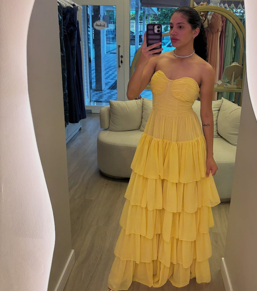 Sweetheart A Line Layered Prom Dress Formal Wedding Guest Dress J8996