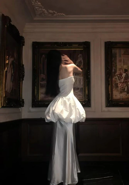 Rosa Etuikleid, lang, mit Seitenschlitz, Satin, formelles Kleid J8820