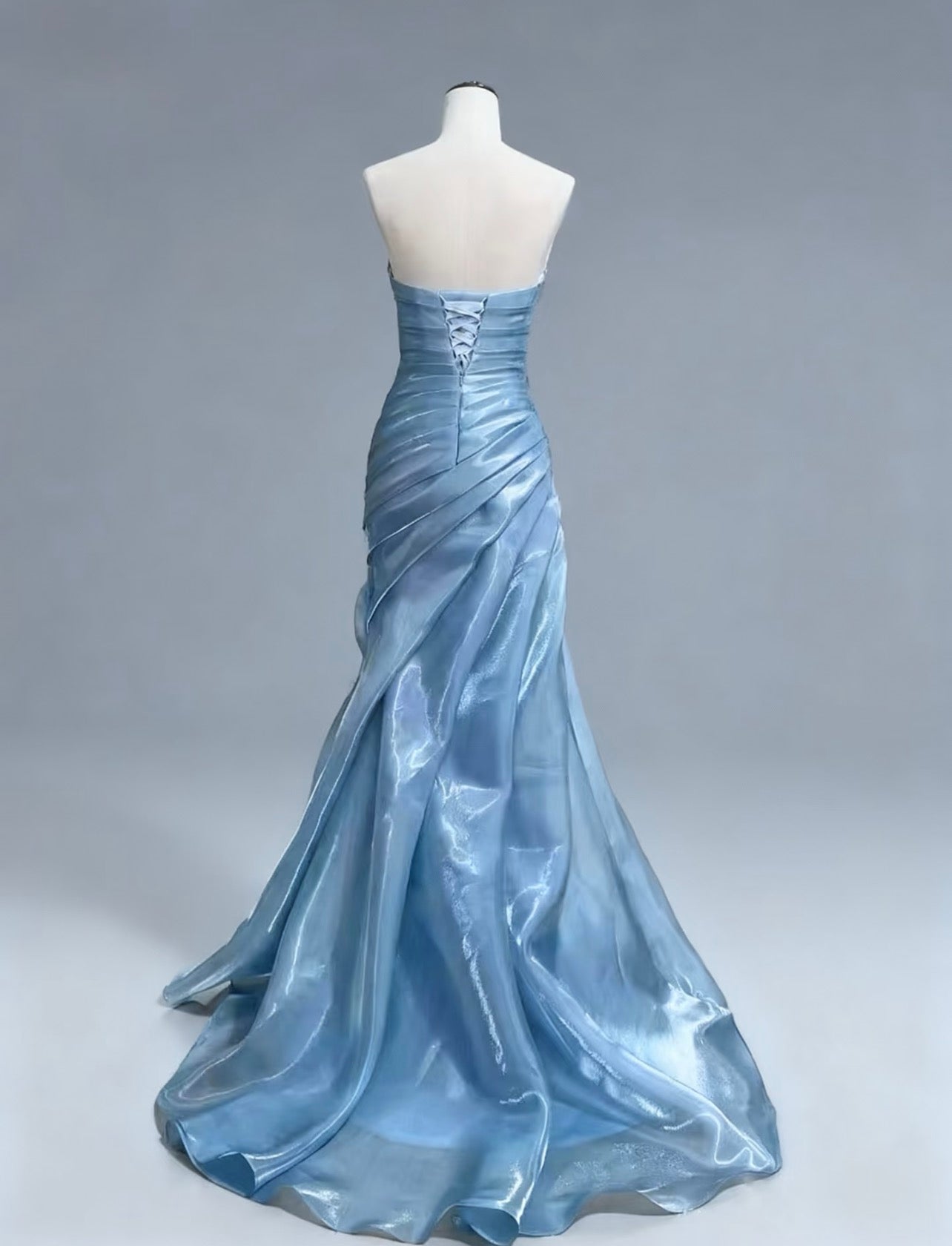 Strapless Pleated Long Prom Dress Formal Evening Dress J9013