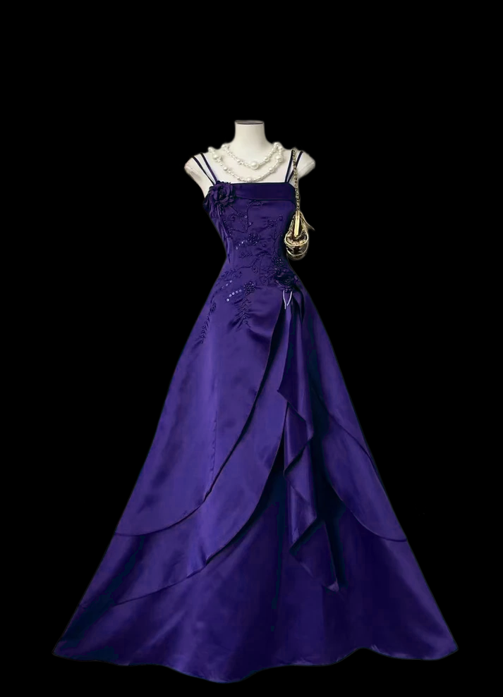 Rosa Etuikleid, lang, mit Seitenschlitz, Satin, formelles Kleid J8820