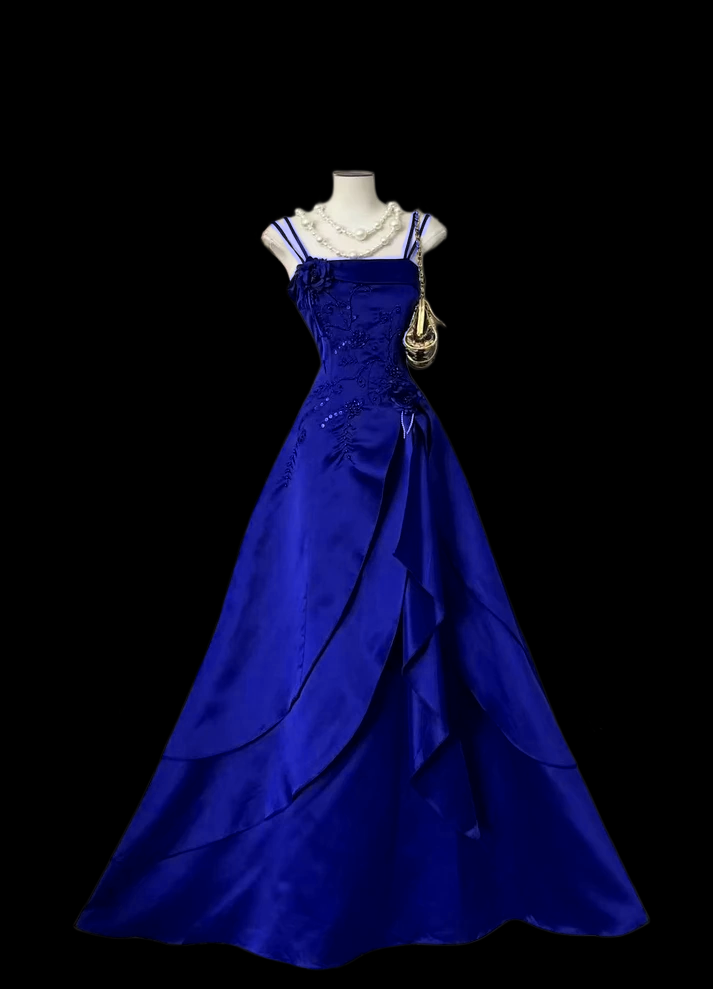 Rosa Etuikleid, lang, mit Seitenschlitz, Satin, formelles Kleid J8820