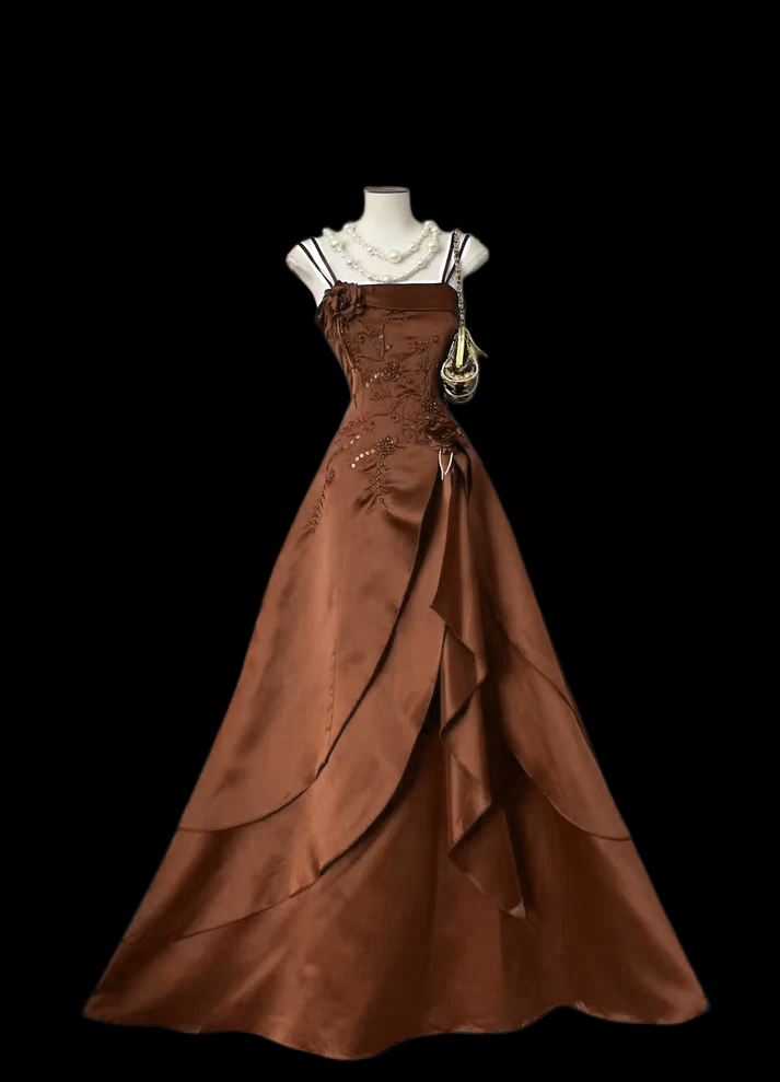 Rosa Etuikleid, lang, mit Seitenschlitz, Satin, formelles Kleid J8820