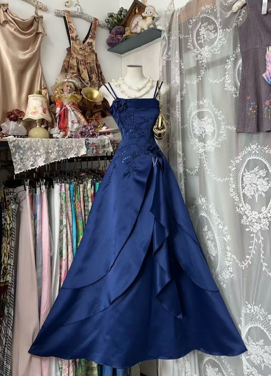 Rosa Etuikleid, lang, mit Seitenschlitz, Satin, formelles Kleid J8820