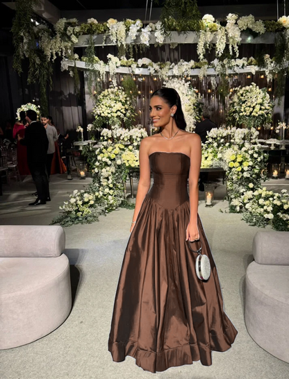 Rosa Etuikleid, lang, mit Seitenschlitz, Satin, formelles Kleid J8820