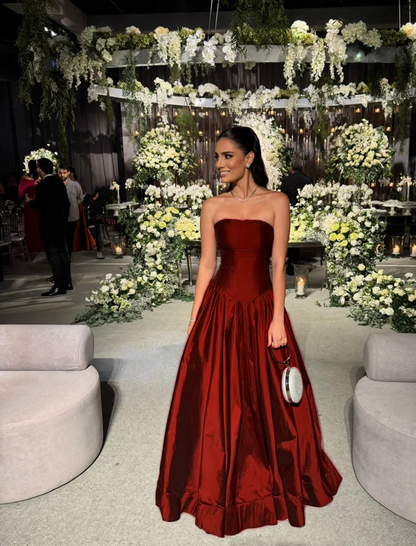 Rosa Etuikleid, lang, mit Seitenschlitz, Satin, formelles Kleid J8820