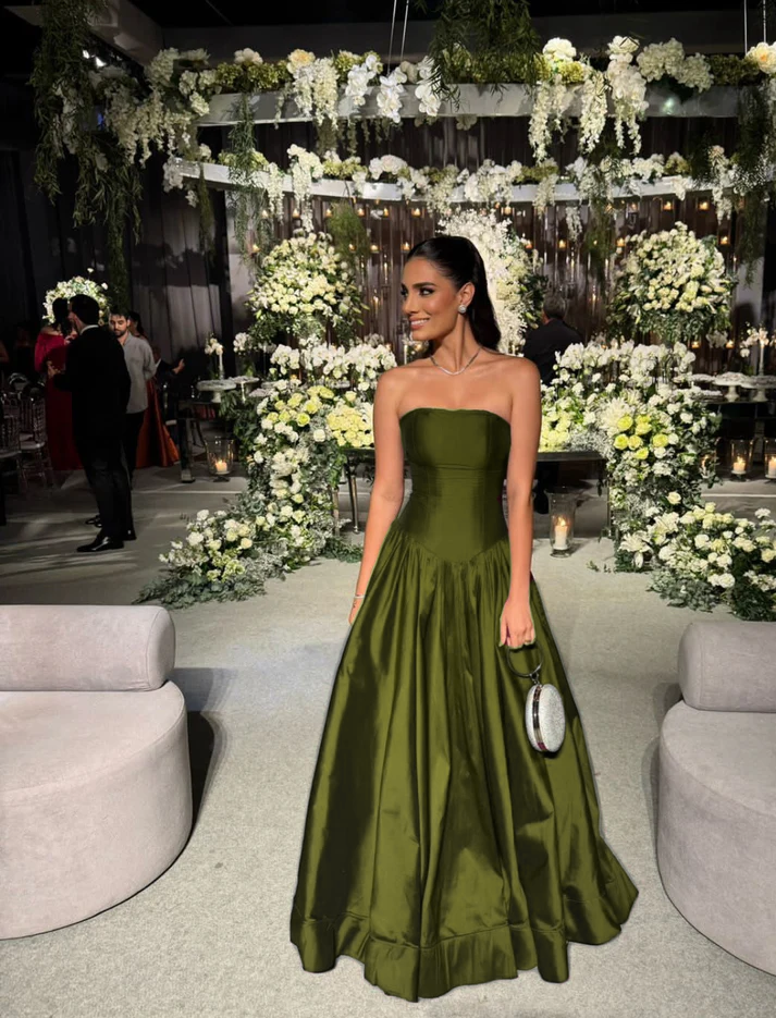 Rosa Etuikleid, lang, mit Seitenschlitz, Satin, formelles Kleid J8820