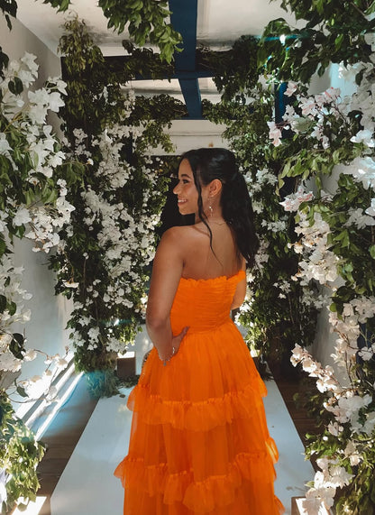 Rosa Etuikleid, lang, mit Seitenschlitz, Satin, formelles Kleid J8820