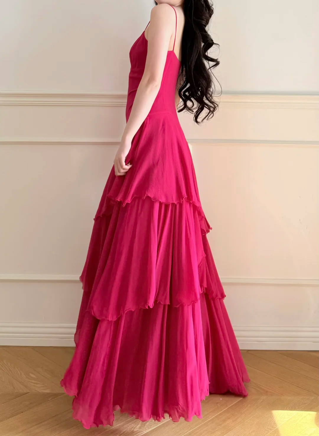 A Line Layered Long Prom Dress Chiffon Formal Party Dress Graduation Dress J9041