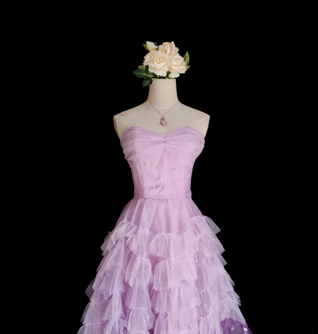 Rosa Etuikleid, lang, mit Seitenschlitz, Satin, formelles Kleid J8820