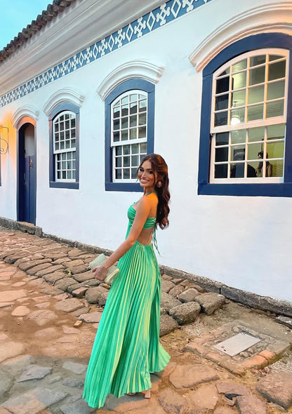 Rosa Etuikleid, lang, mit Seitenschlitz, Satin, formelles Kleid J8820