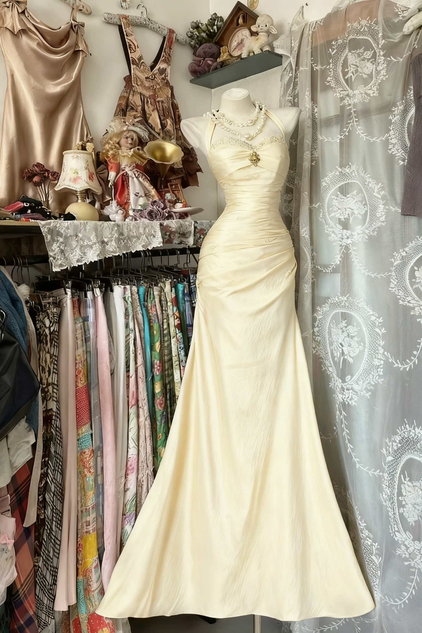 Royal Blue Mermaid Long Prom Dress Beaded Vintage Evening Dress J9052