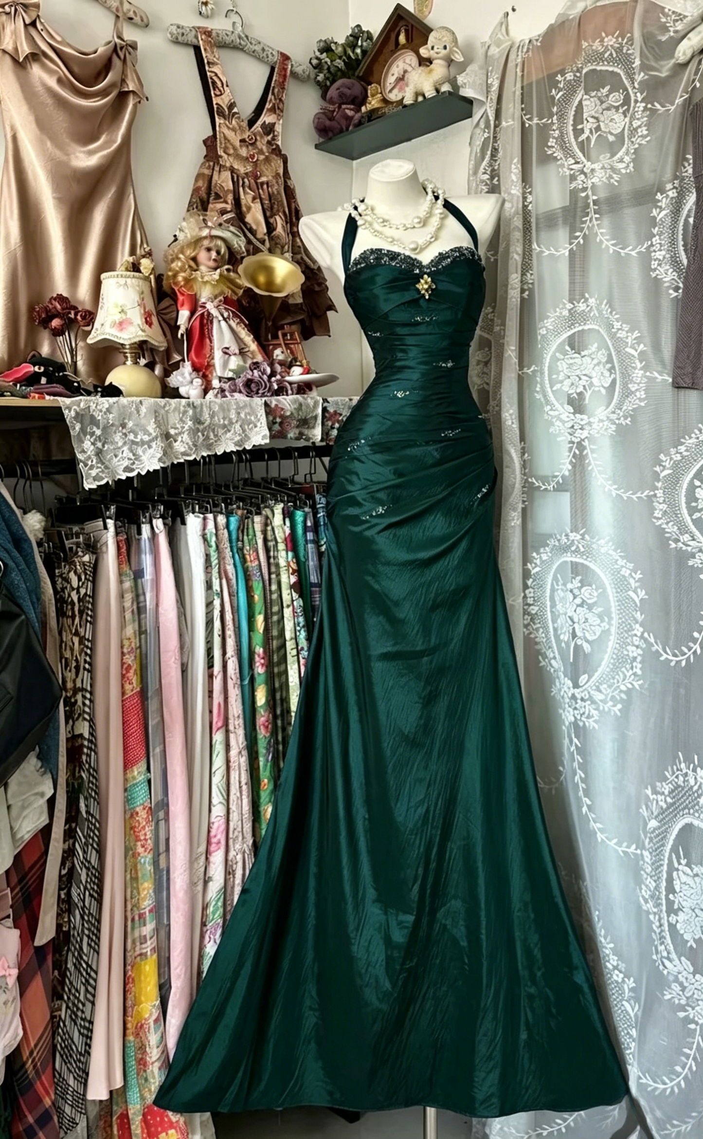 Rosa Etuikleid, lang, mit Seitenschlitz, Satin, formelles Kleid J8820