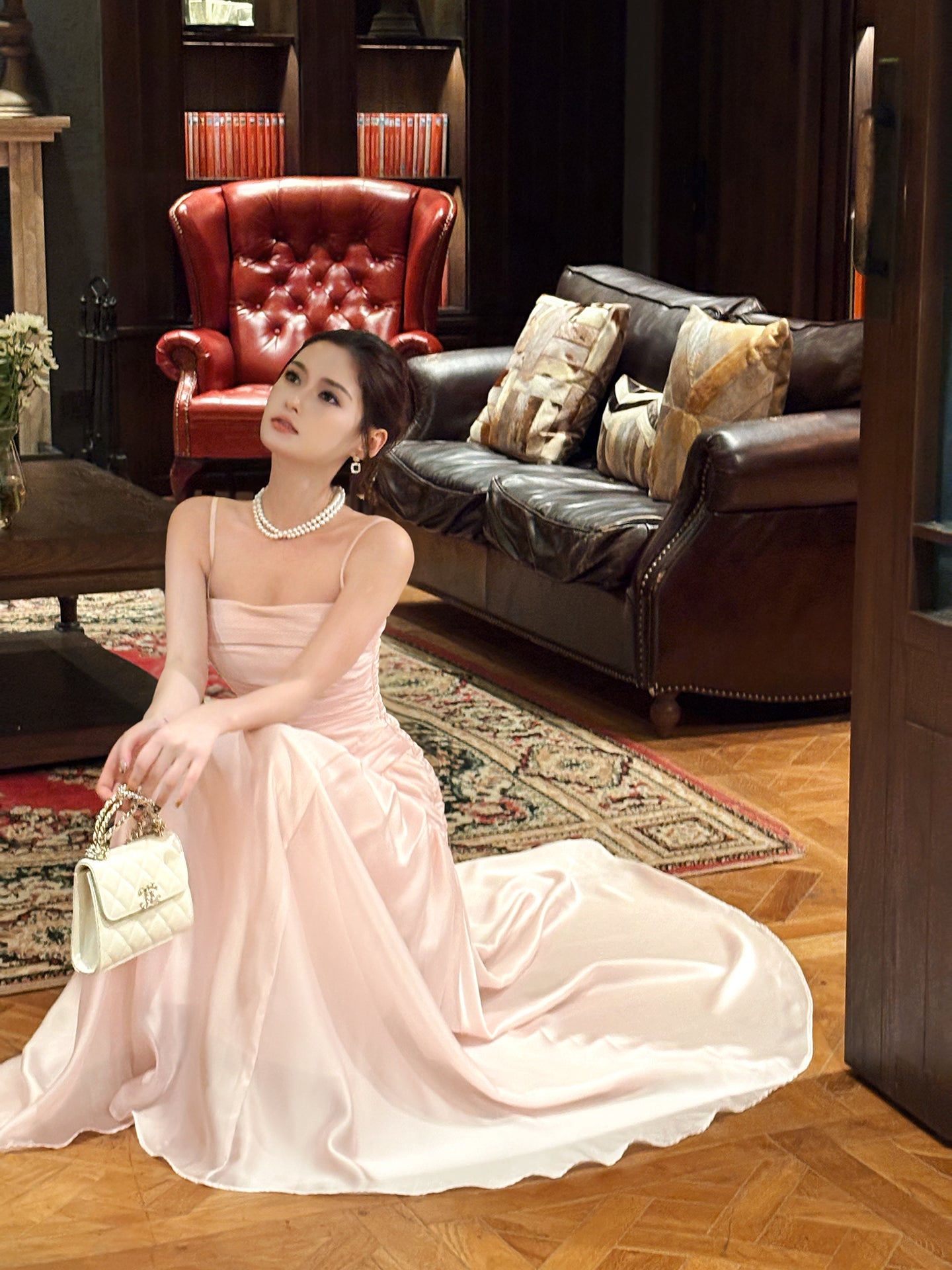 A Line Pink Long Prom Dress Evening Dress Formal Party Dress J9060