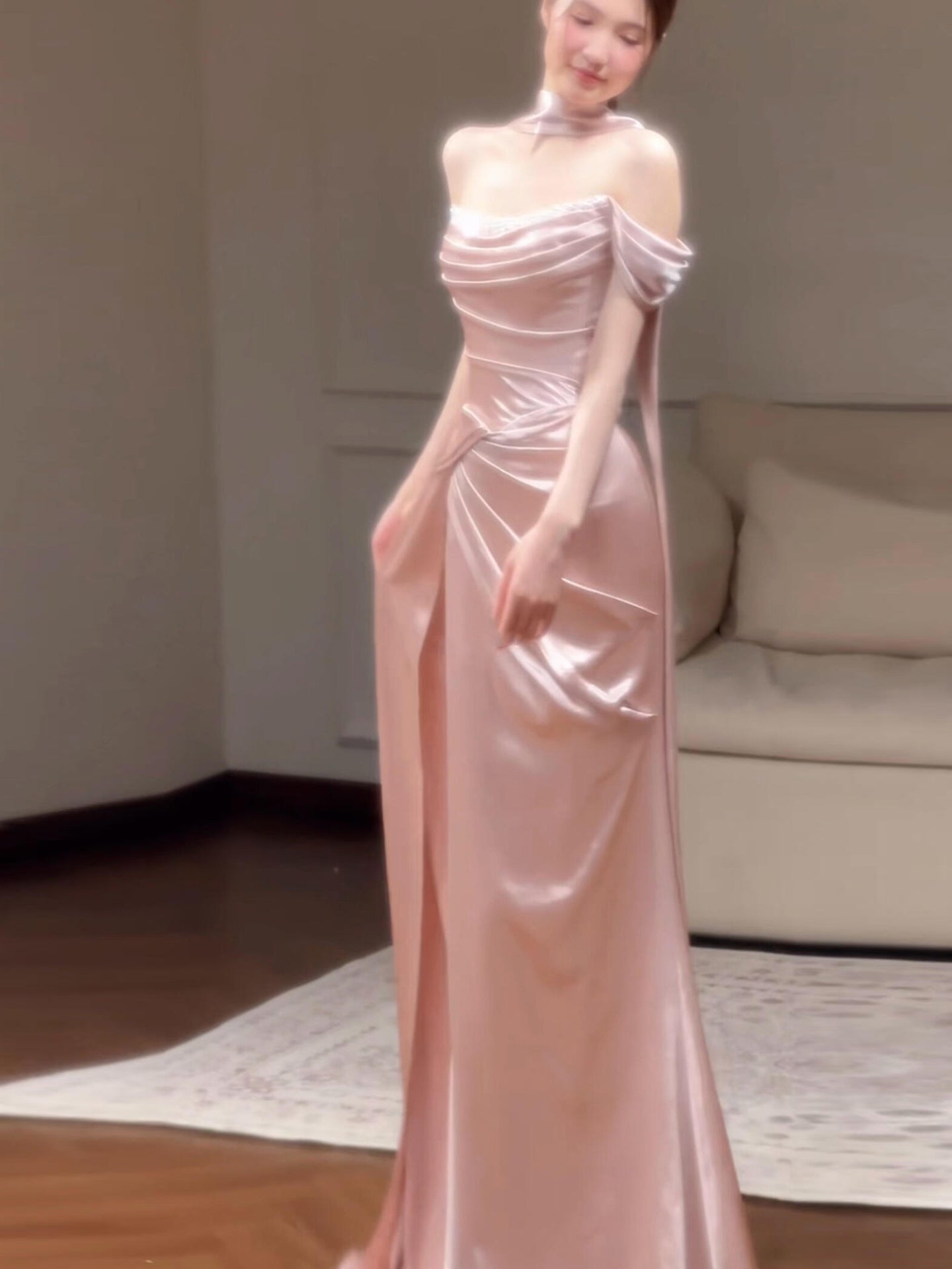 Robe de soirée fourreau noire sexy longue avec fente J8826