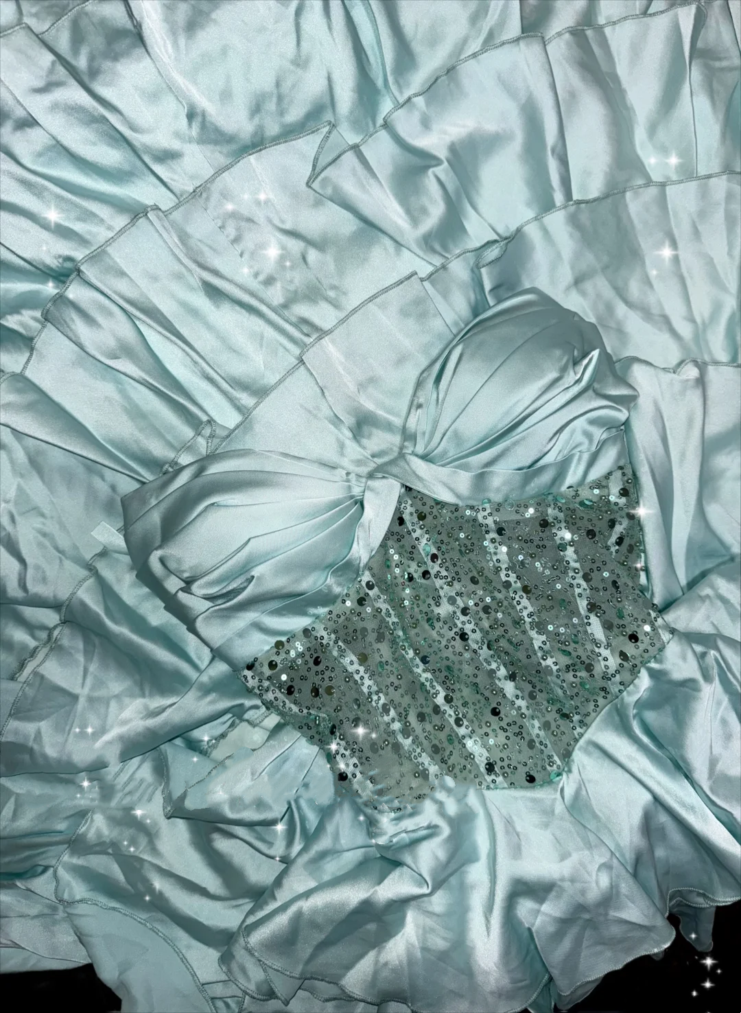 Strapless Layered A Line Long Prom Dress Formal Graduation Party Dress J9073