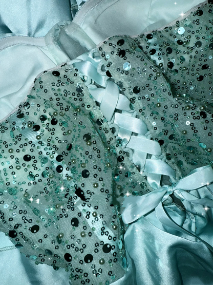 Strapless Layered A Line Long Prom Dress Formal Graduation Party Dress J9073