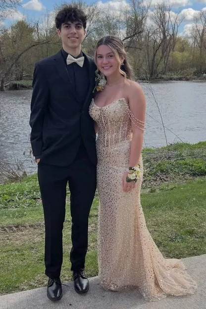 Robe de soirée fourreau noire sexy longue avec fente J8826