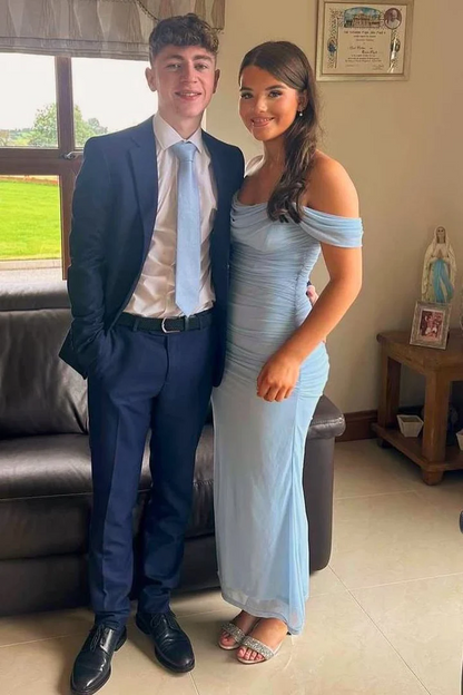 Rosa Etuikleid, lang, mit Seitenschlitz, Satin, formelles Kleid J8820