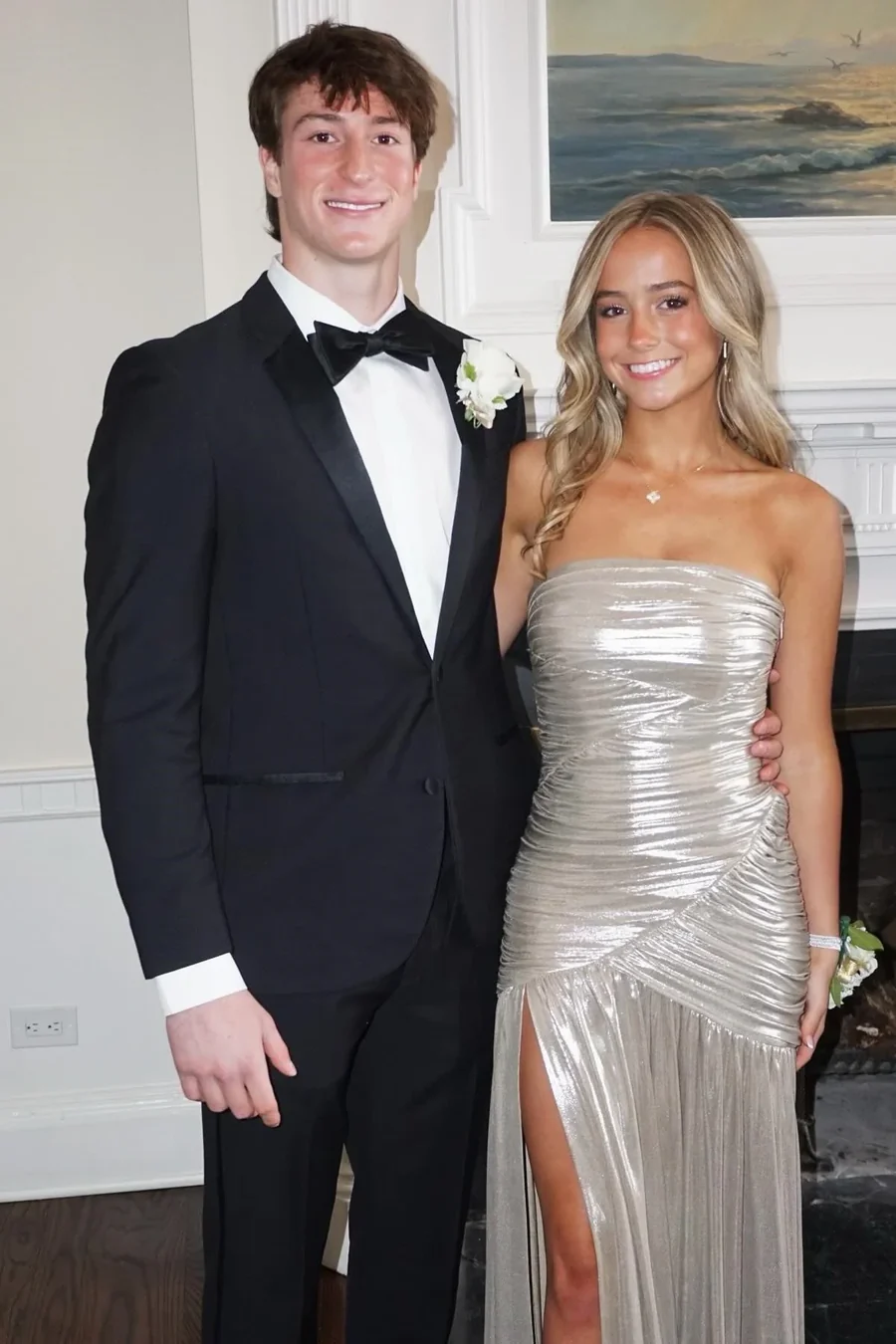 Robe de soirée fourreau noire sexy longue avec fente J8826