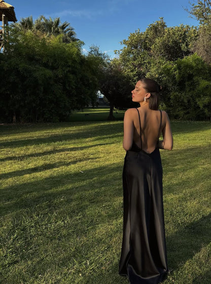 Robe de soirée fourreau noire sexy longue avec fente J8826