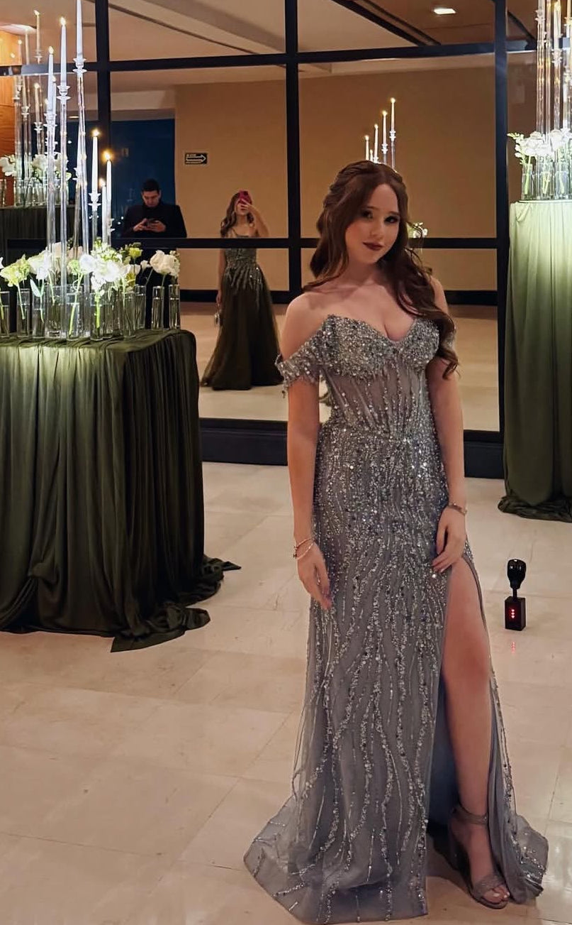 Rosa Etuikleid, lang, mit Seitenschlitz, Satin, formelles Kleid J8820