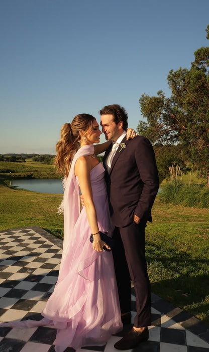 Strapless Lilac Long Prom Dress Graduation Dress Wedding Guest Dress J9167