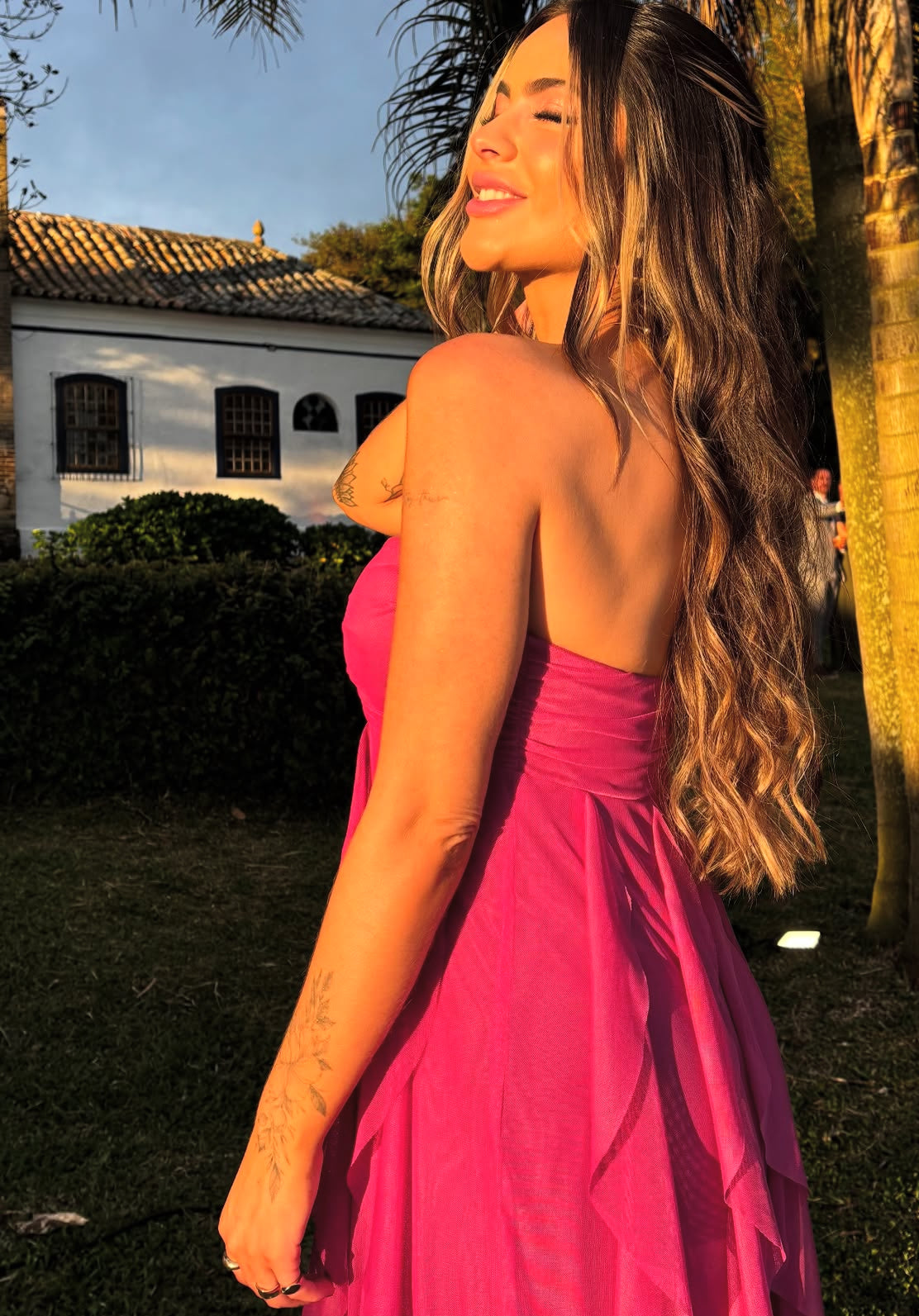 Strapless Fuchsia Long Prom Dress Graduation Dress Wedding Guest Dress J9171