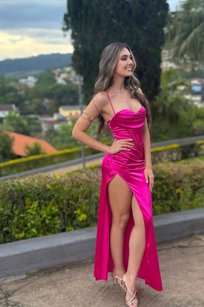 Robe de soirée fourreau noire sexy longue avec fente J8826