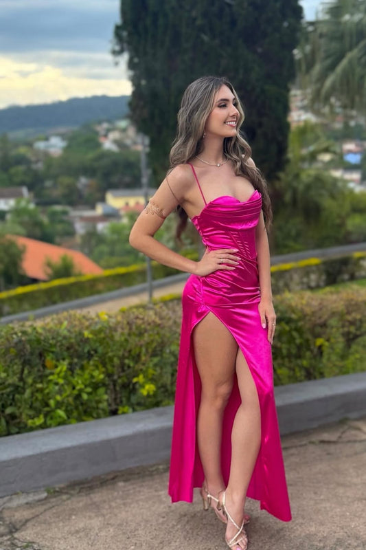 Robe de soirée fourreau noire sexy longue avec fente J8826