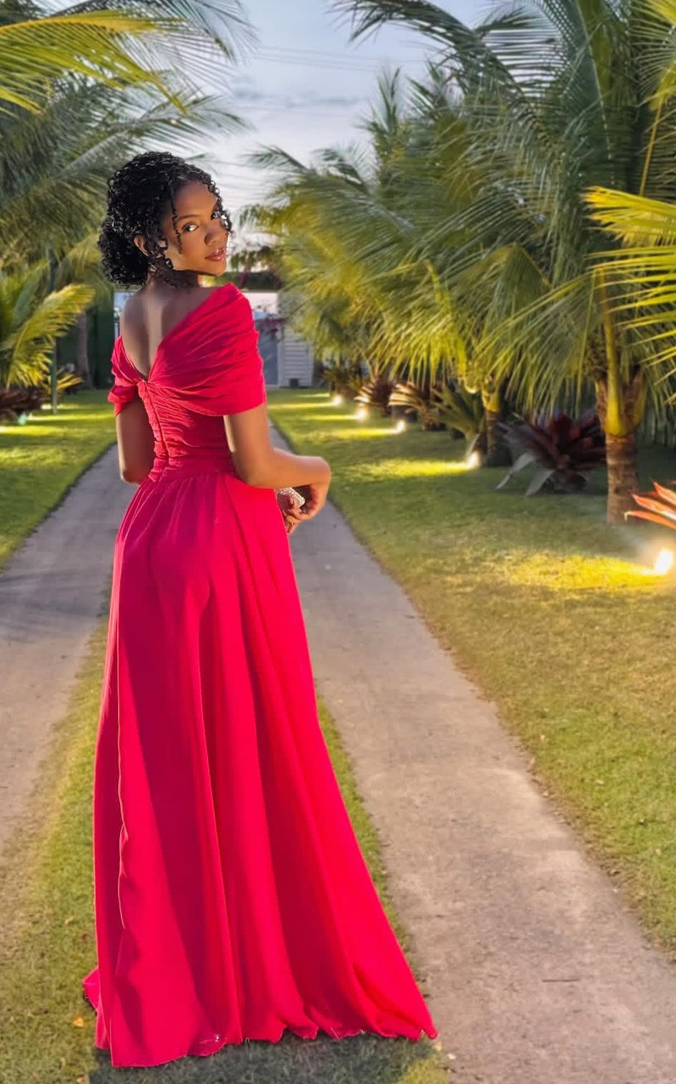 Off The Shoulder A Line Red Prom Dress Princess Party Dress J9204