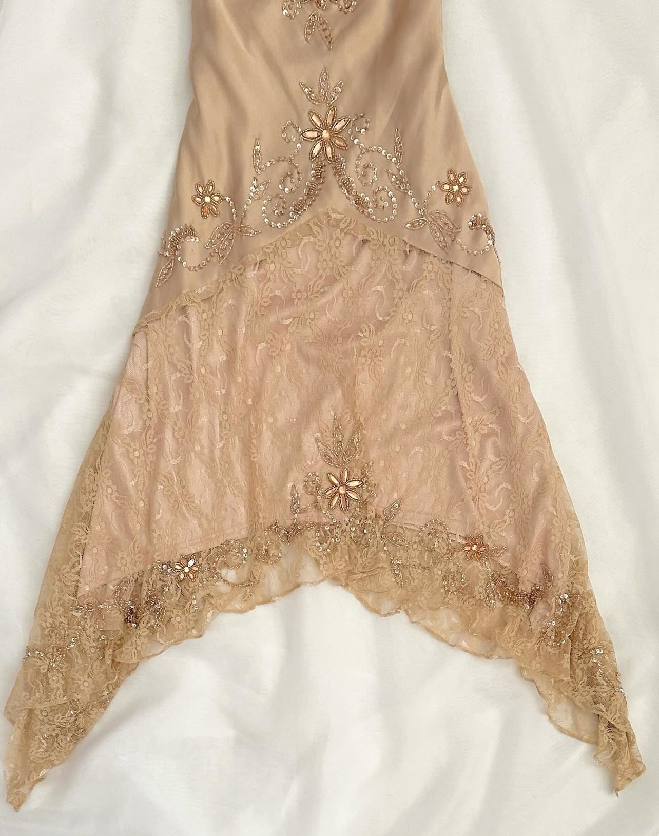 Champagne Beaded Vintage Prom Dress Formal Evening Dress Birthday Gown J9223