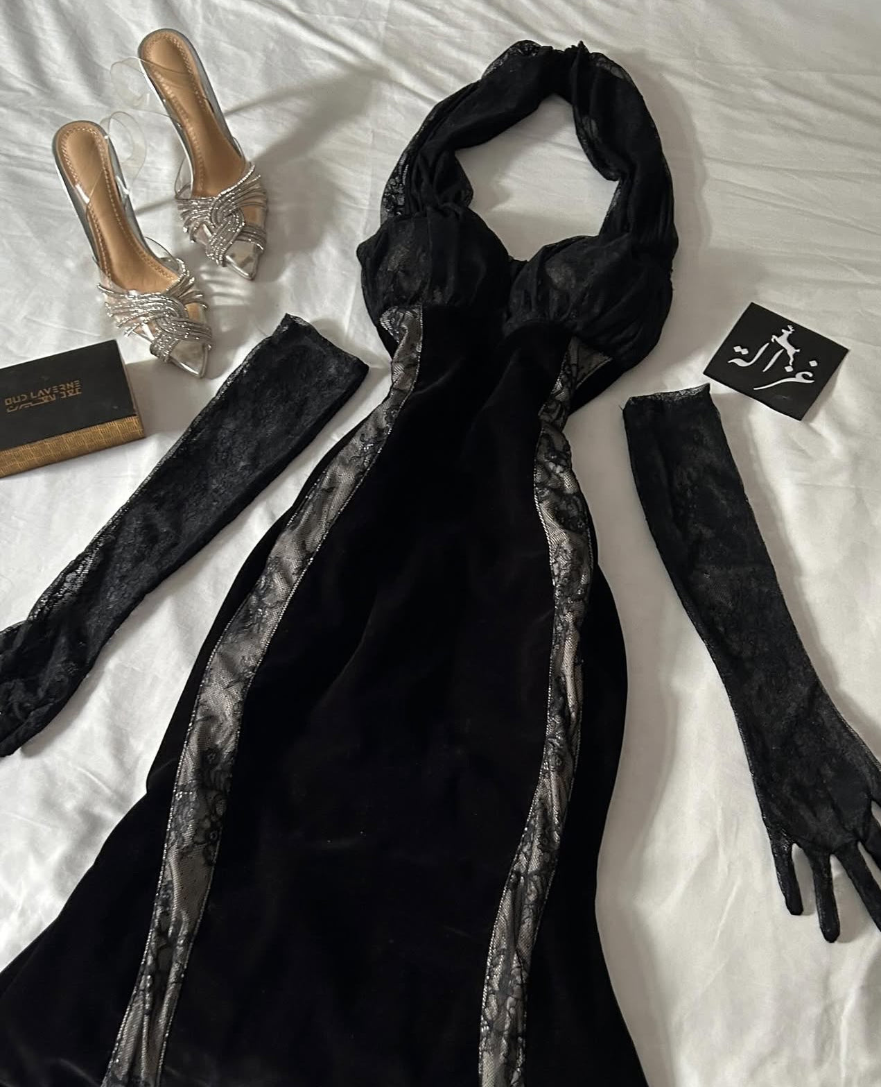 Robe de soirée fourreau noire sexy longue avec fente J8826