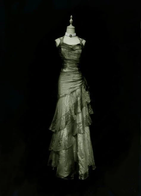 Vintage Ruffle Long Prom Dresses Layered Evening Gowns  J9241