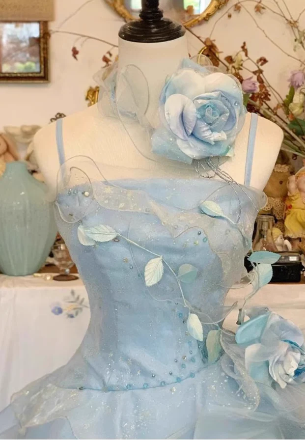 Sky Blue Sweet 16 Quinceanera Ball Gown Birthday Dress Evening Dress  J9257