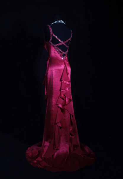 Robe de soirée fourreau noire sexy longue avec fente J8826