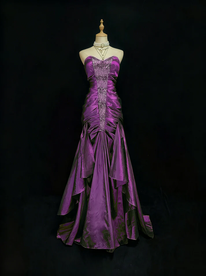 Rosa Etuikleid, lang, mit Seitenschlitz, Satin, formelles Kleid J8820