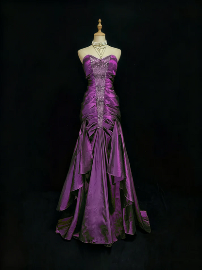 Rosa Etuikleid, lang, mit Seitenschlitz, Satin, formelles Kleid J8820